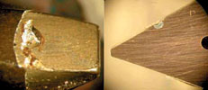 Figure 3. Breakthrough of a soldering tip with slight degradation of the chromium plating